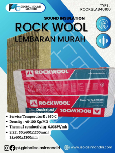 Rockwool Slab D40 Tebal 25mm Rockwool