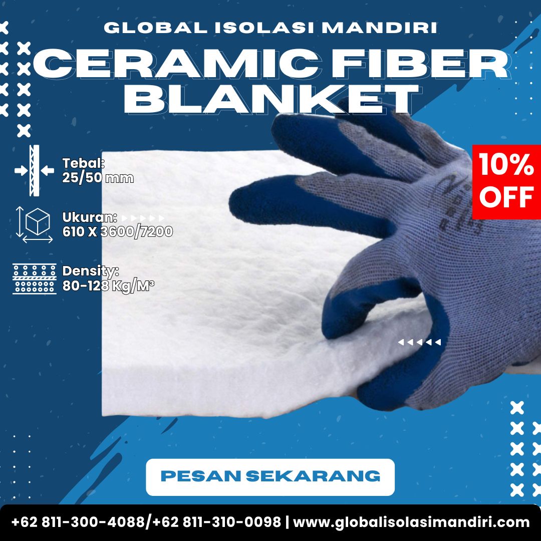 Ceramic Fiber Blanket 128 Density – Material Isolasi Industri 1 Ceramic Fiber Blanket 128