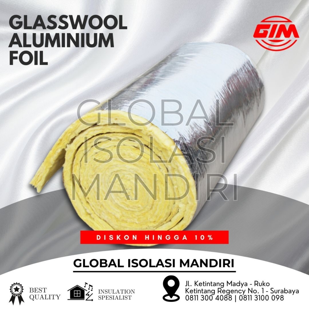 Glasswool Aluminium Foil Berkualitas – Atasi Panas Atap Seketika! Density 16 1 Glasswool Aluminium Foil Berkualitas