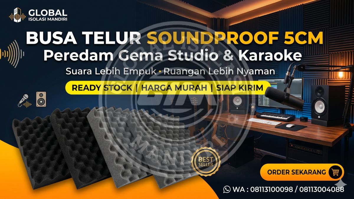 Busa Telur Soundproof 5cm – Peredam Gema Studio & Karaoke 3 Busa Telur Soundproof 5cm
