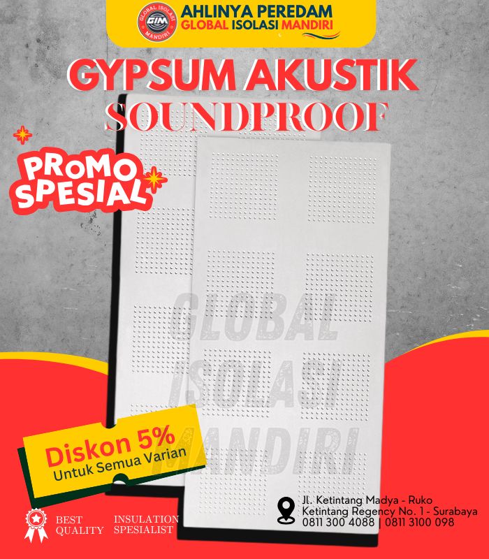 Papan Gipsum Akustik Perforated 12mm Terbaik 1 Papan Gipsum Akustik