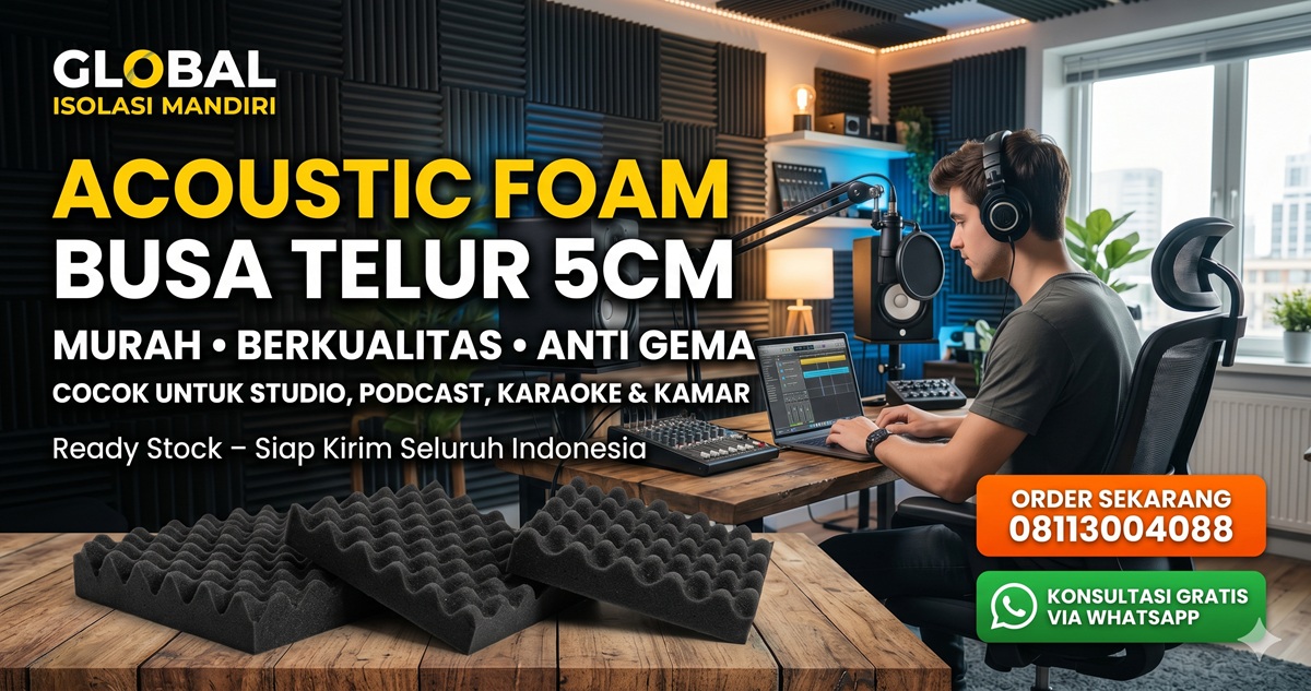 Jual Acoustic Foam Busa Telur 5cm Murah & Berkualitas 1 Jual Acoustic Foam Busa telur
