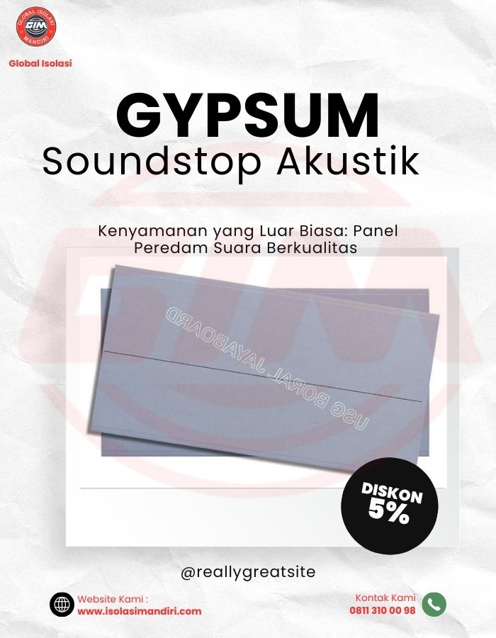 Gypsum Soundstop 12mm Siap Kirim