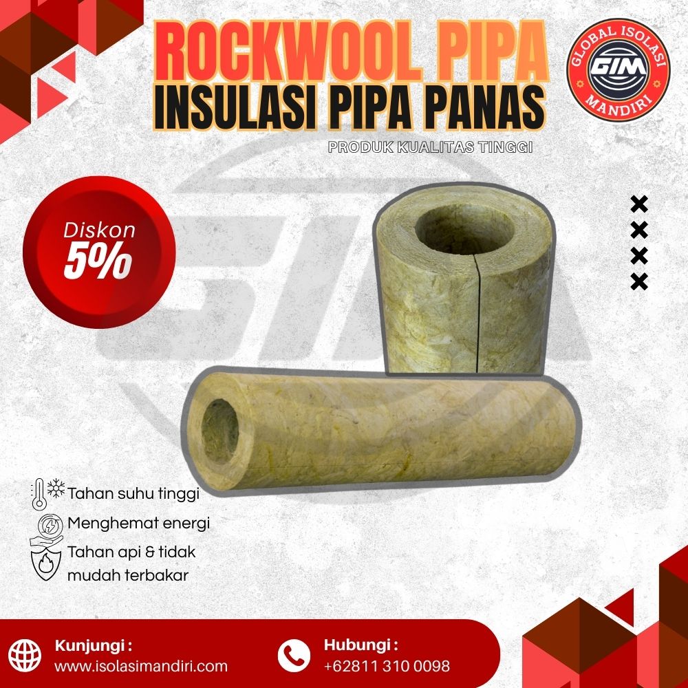 JUAL ROCKWOOL PIPA SECTION 50mm Murah 1 JUAL ROCKWOOL PIPA SECTION