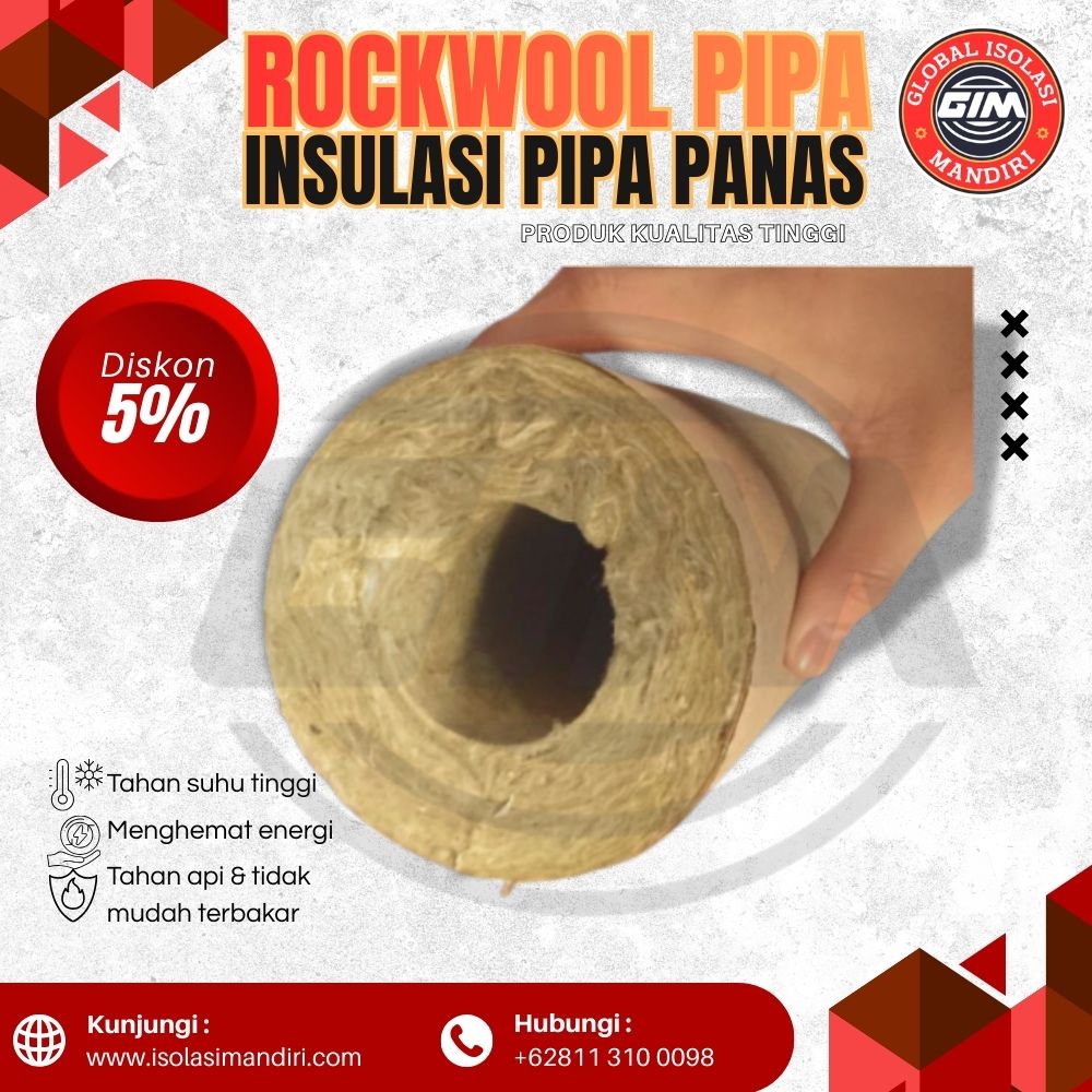 Rockwool Pipe Insulation 1 Inch 25mm – Isolasi Pipa Industri Berkualitas 1 Rockwool Pipe Insulation 1 Inch