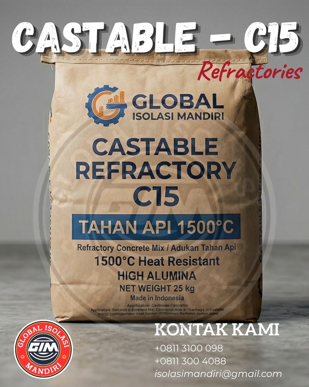 Castable Refractory C15 Berkualitas