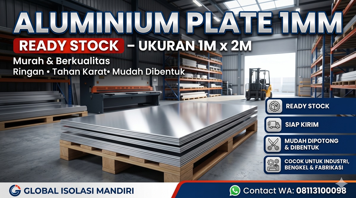 Aluminium Plate 1MM Ready Stock - Ukuran 1M x 2M Murah 1 Aluminium Plate 1MM