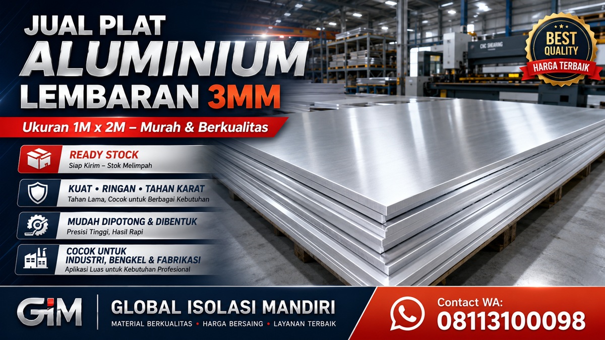 Jual Plat Aluminium Lembaran 3mm Ukuran 1M x 2M Murah 1 Jual Plat Aluminium Lembaran 3mm