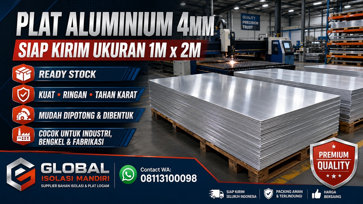 Plat Aluminium 4mm Siap Kirim Ukuran 1M X 2M Murah 1 Plat Aluminium 4mm