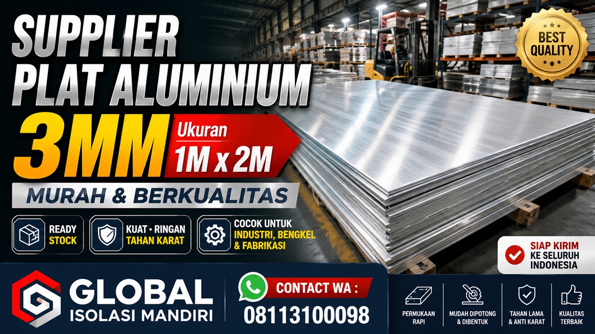 Supplier Plat Aluminium 3mm ukuran 1M x 2M - Murah 3 Supplier Plat Aluminium 3mm ukuran 1M x 2M - Murah
