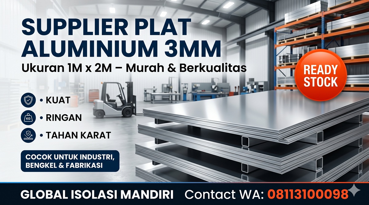 Supplier Plat Aluminium 3mm ukuran 1M x 2M - Murah 1 Supplier Plat Aluminium 3mm