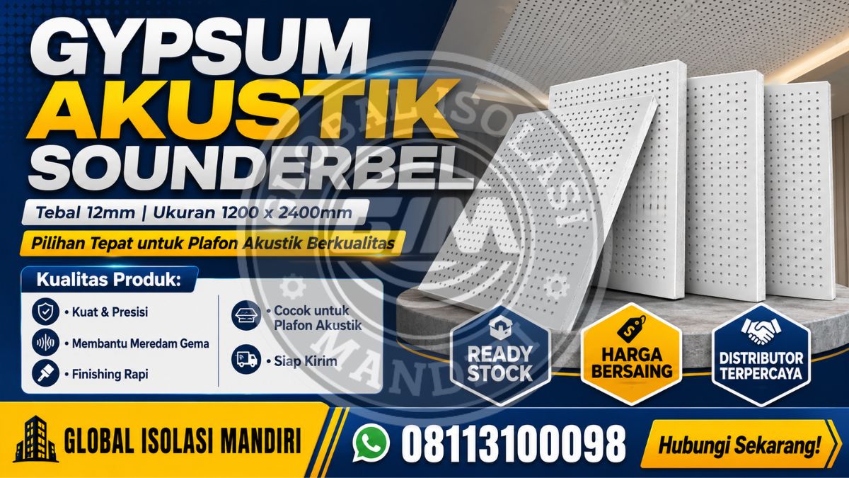 Kualitas Terjamin Gypsum Sounderbel 12mm Murah