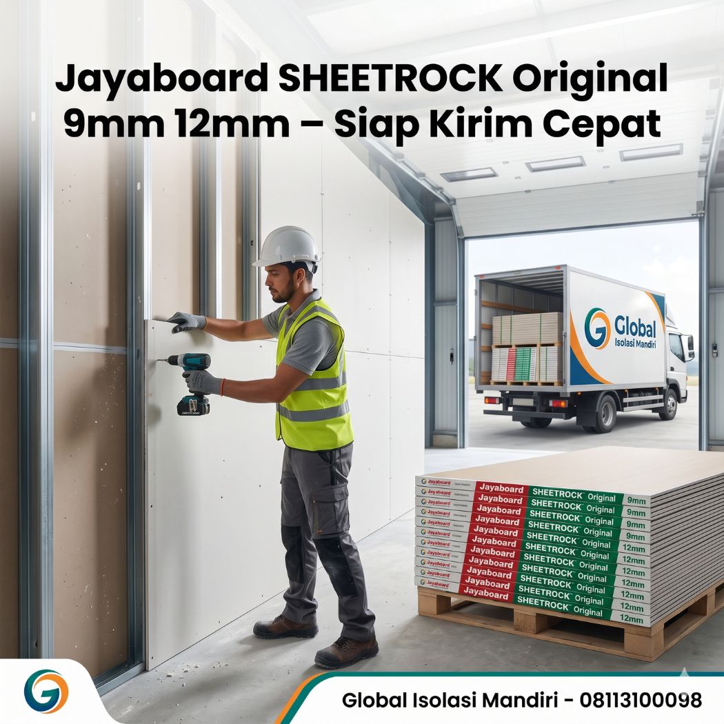 Supplier Jayaboard SHEETROCK Tebal 9mm 12mm – Premium