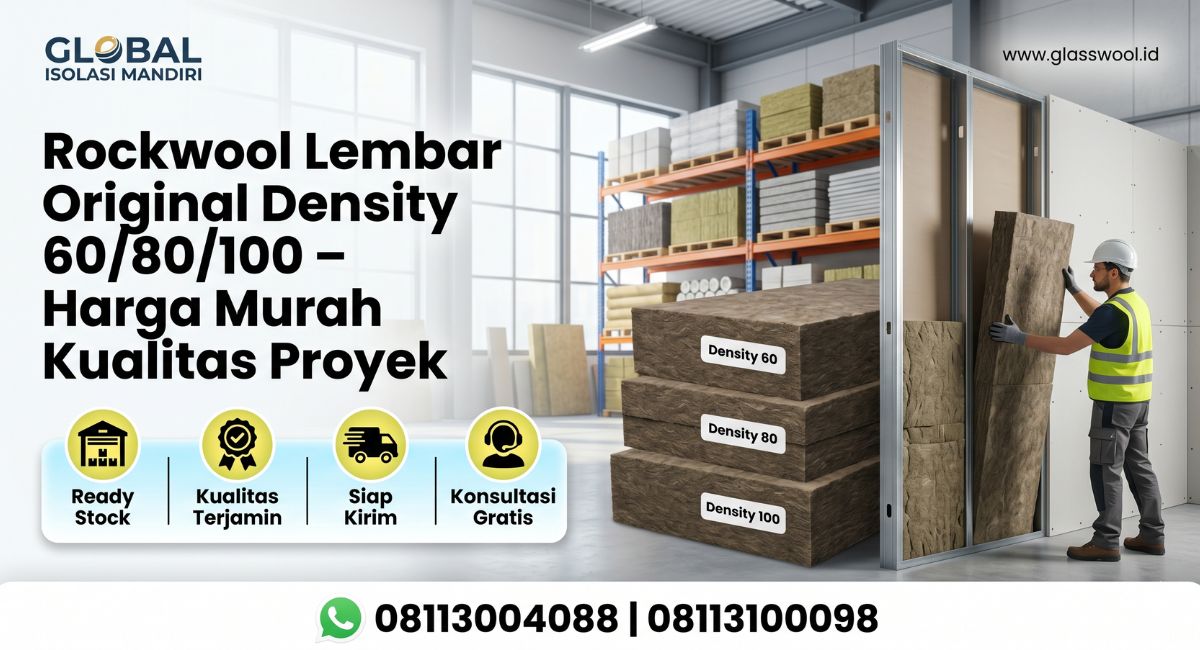 Rockwool Slab Peredam D80 Solo – Cocok untuk Studio, Kantor & Rumah