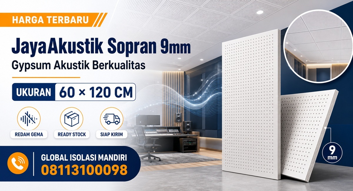 Harga JayaAkustik Sopran Terbaru 9mm – Gypsum Akustik Berkualitas 1 Harga JayaAkustik Sopran