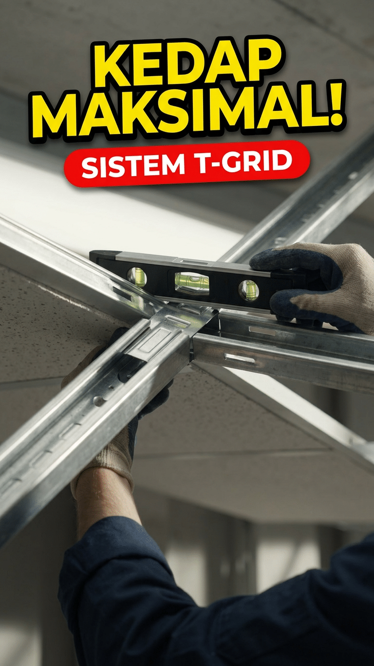 Rahasia Plafon Akustik Kedap Suara: Pentingnya Sistem Rangka T-Grid Presisi 1 Rangka T-Grid