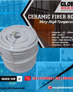 Jual Ceramic Fiber Rope 10mm Murah